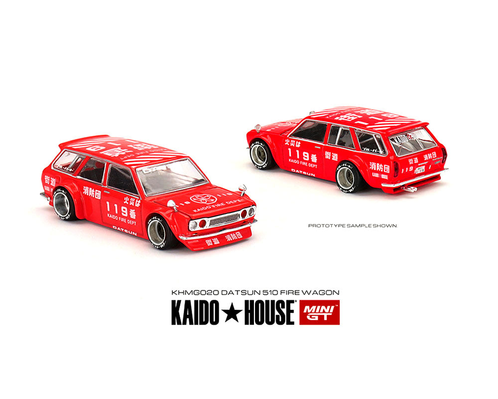 Kaido House x Mini GT 1:64 Datsun Kaido 510 Wagon Fire Version 1 (Red)  Limited Edition