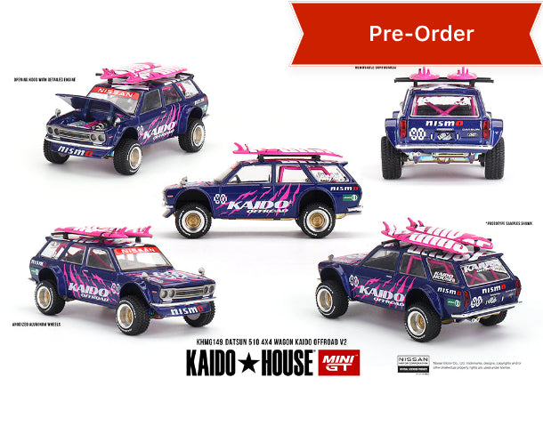 (Preorder) Kaido House x Mini GT 1:64 Datsun 510 4×4 Wagon Kaido Offroad V2- Purple