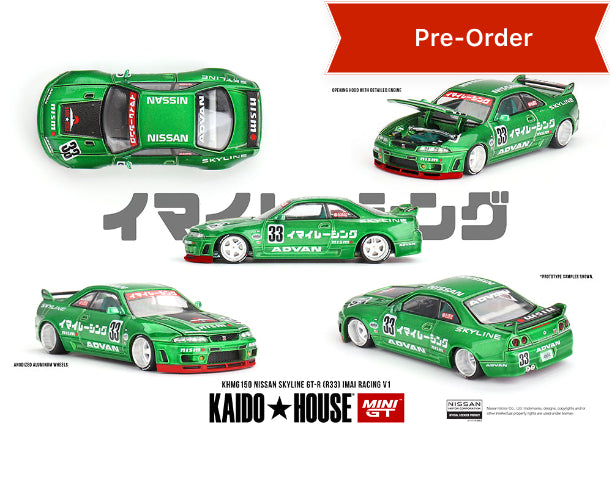 (Preorder) Kaido House x Mini GT 1:64 Nissan Skyline GT-R (R33) Imai Racing V1- Green