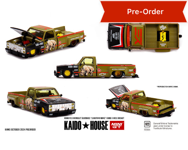 (Preorder) Kaido House x Mini GT x Mizu Diecast 1:64 Chevrolet Silverado “Sumatran Rhino”