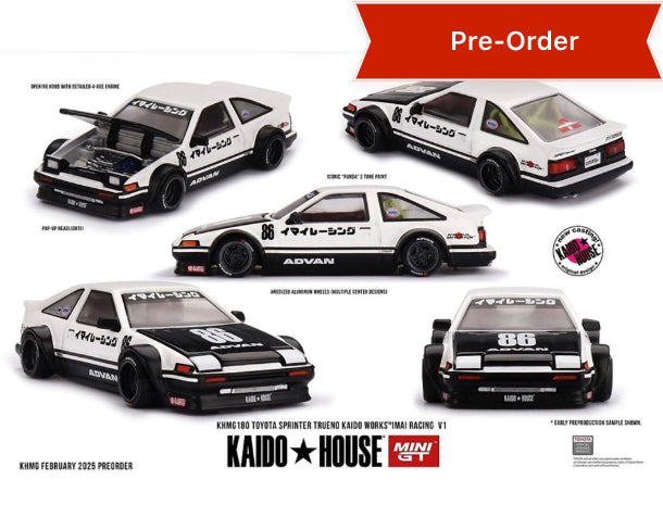 (Preorder) Kaido House x Mini GT 1:64 Toyota AE86 Sprinter Trueno Kaido Street V1- White