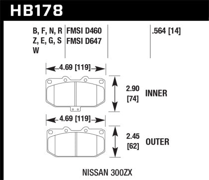 HPS Front Brake Pad Set1989-93 (Skyline R32)